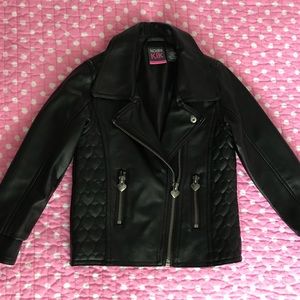 Girl’s faux leather biker jacket